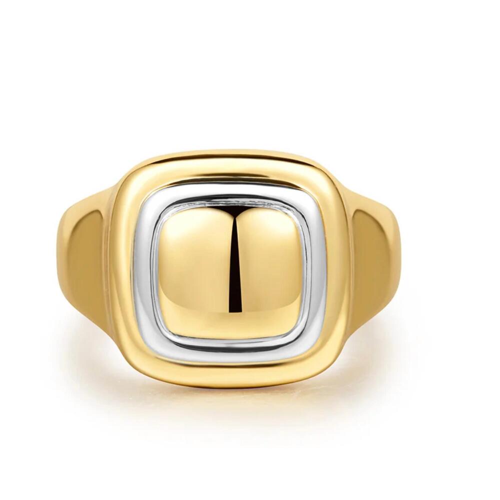 NEW LUV AJ women's dalia two-tone ring in gold/silver